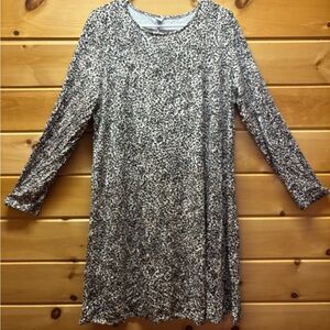 Old Navy Black & White Speckled Long Sleeve Tunic Dress